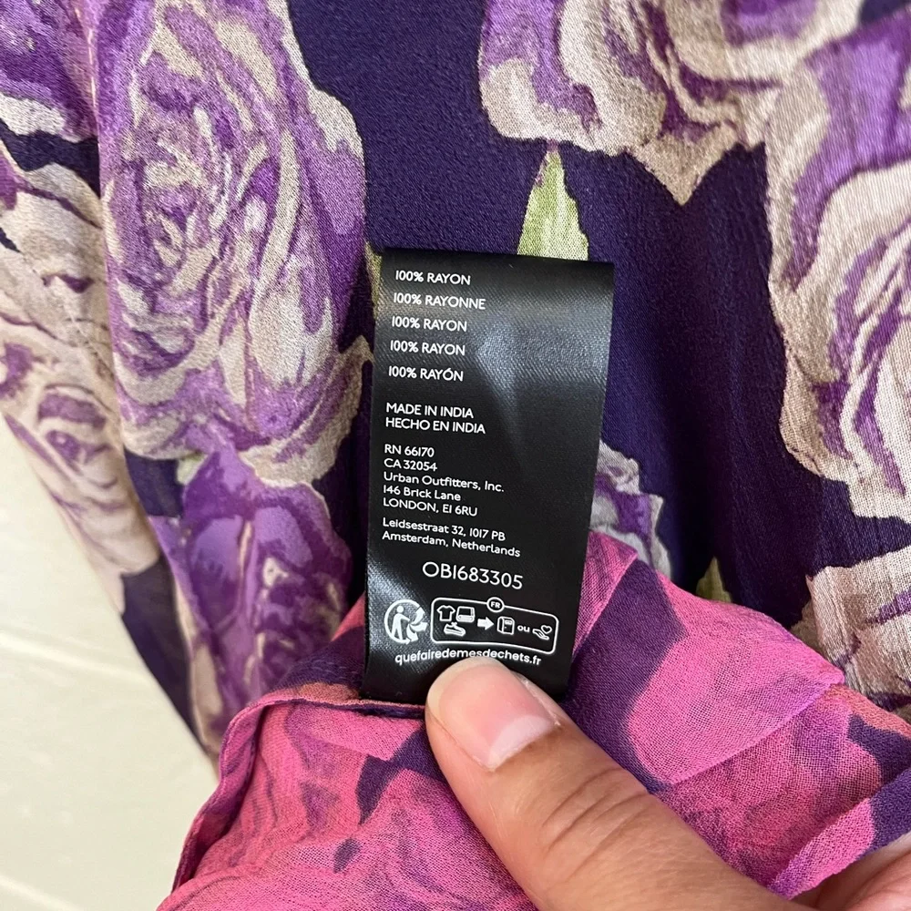 Free People Purple Rose Garden Maxi Dress Sz. 12 - Picture 11 of 11